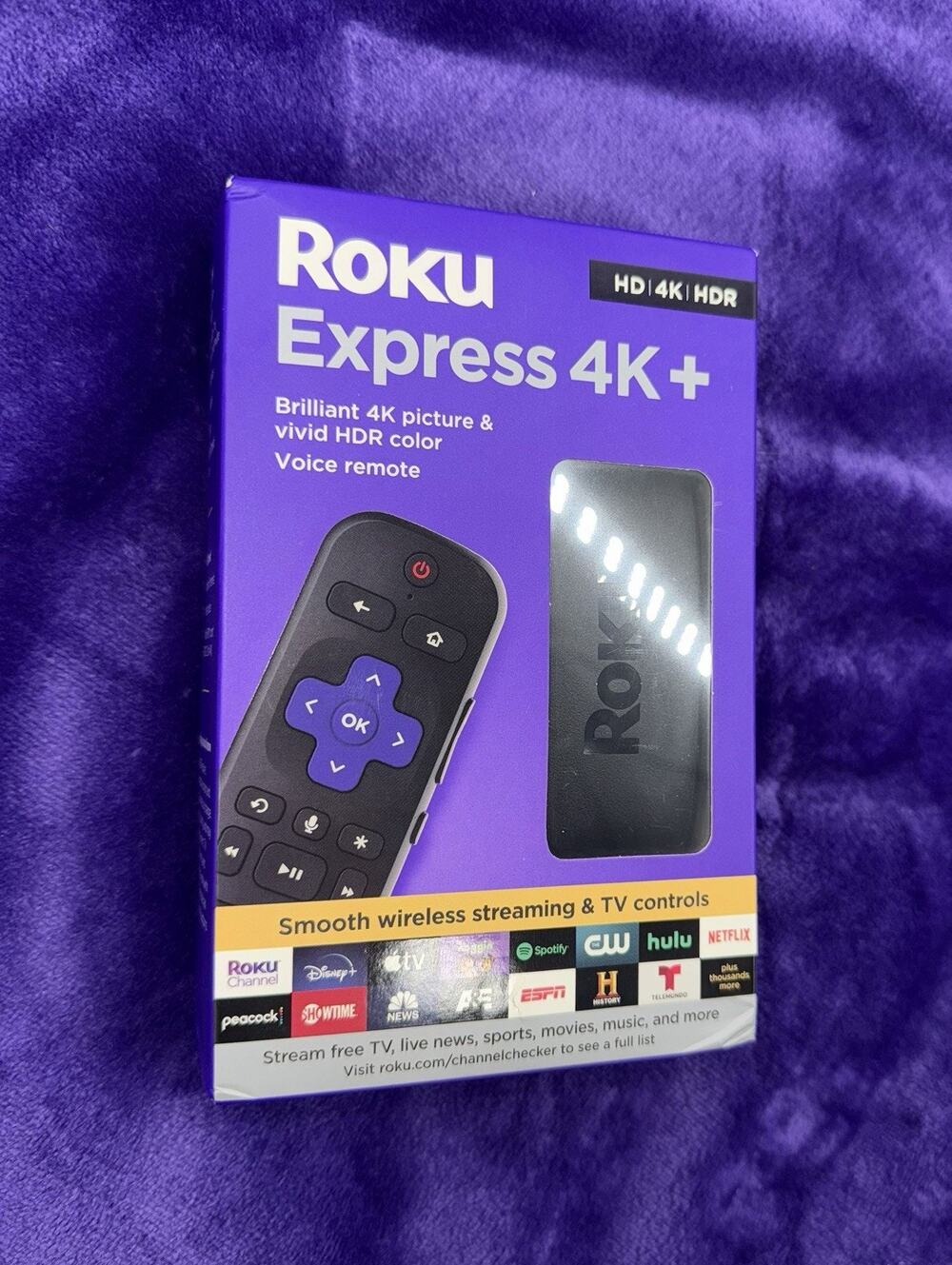 Roku Express 4K+ | Roku Streaming Device 4K/HDR with Voice Remote